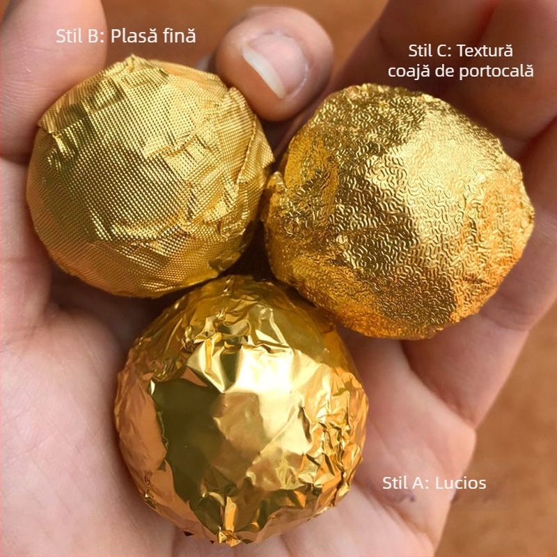 Bomboane Pu'er cu zahăr brun și ciocolată, ambalaj color, folie de aur și folie de aluminiu, pentru activități de artizanat pentru copii