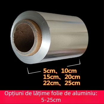 Hârtie subțire de aluminiu pentru uz casnic, folie de aluminiu pentru cuptorul mic, folie de aluminiu pentru îndepărtarea unghiilor și coafură, foi mici cu mai multe lățimi, îngroșată