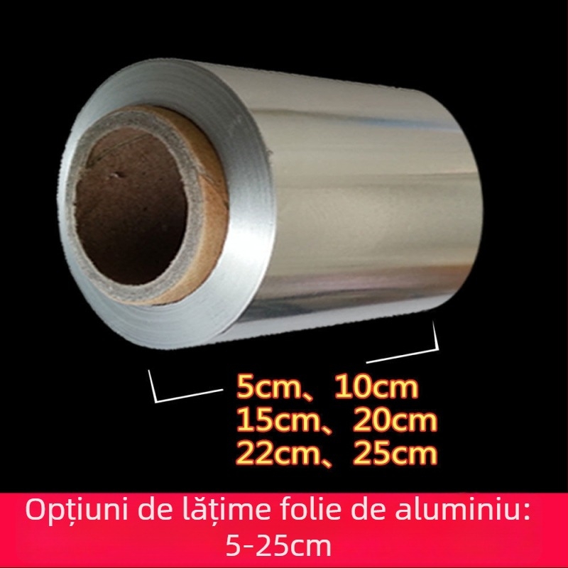 Hârtie subțire de aluminiu pentru uz casnic, folie de aluminiu pentru cuptorul mic, folie de aluminiu pentru îndepărtarea unghiilor și coafură, foi mici cu mai multe lățimi, îngroșată