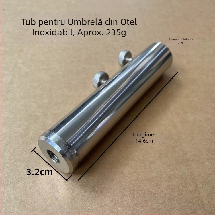 Știft triunghiular galvanizat pentru suport umbrelă de pescuit, fix și demontabil
