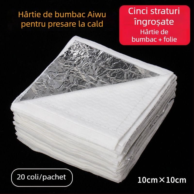 Elvin kit pentru perma termică: hârtie de bumbac pentru înfășurare exterioră, folie, materiale pentru perma ceramic, hârtie izolatoare din bumbac și hârtie pentru perma cu tijă
