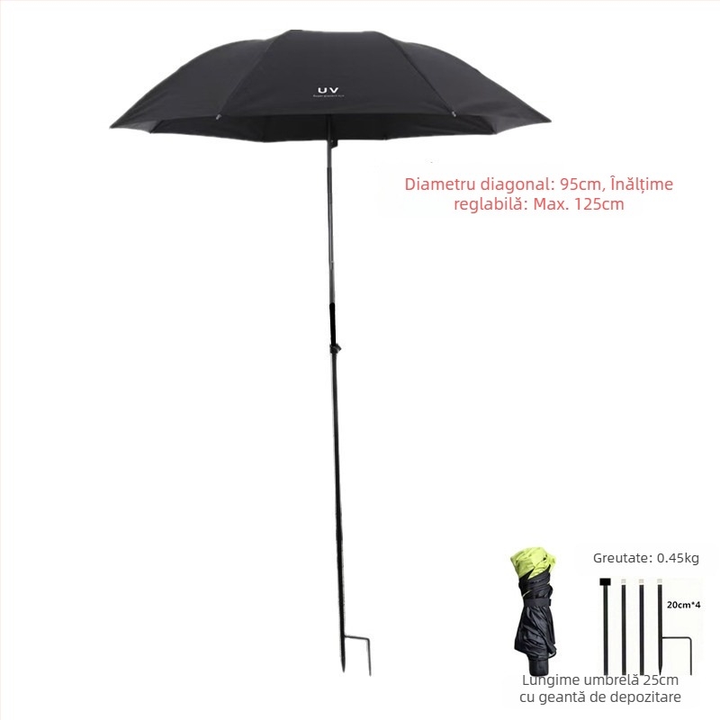 Umbrelă mare cu diametrul de 95 cm, imprimeu hortensie, protecție împotriva soarelui și ploii, deschidere și închidere manuală