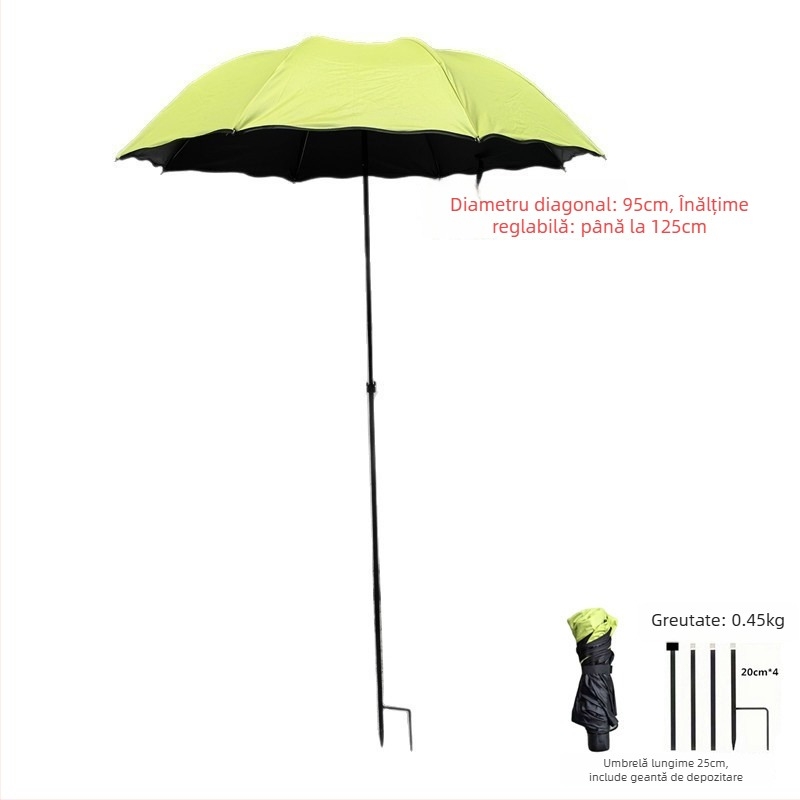 Umbrelă mare cu diametrul de 95 cm, imprimeu hortensie, protecție împotriva soarelui și ploii, deschidere și închidere manuală