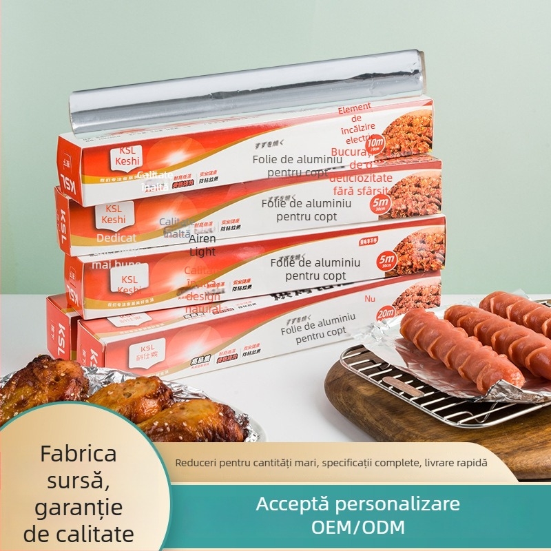 Role de folie de aluminiu, de unică folosință, pentru air fryer și cuptor, folie alimentară pentru grătar