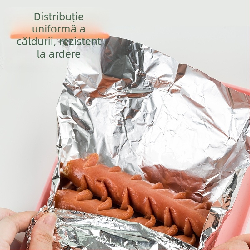 Role de folie de aluminiu, de unică folosință, pentru air fryer și cuptor, folie alimentară pentru grătar