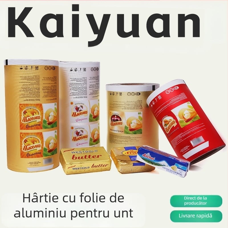 Hârtie laminată cu folie de aluminiu imprimată pentru ambalarea untului