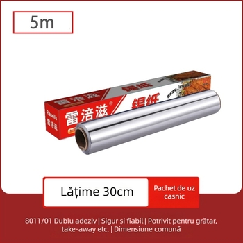 Rolă de folie de aluminiu de înaltă calitate, de unică folosință, pentru grătar, cuptor și friteuză cu aer, ambalaj în cutie