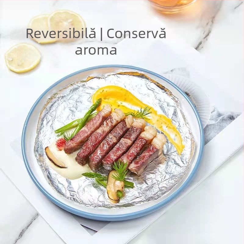 Rolă de folie de aluminiu de înaltă calitate, de unică folosință, pentru grătar, cuptor și friteuză cu aer, ambalaj în cutie
