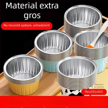 Cupe puding din folie de aluminiu pentru cuptor cu aer și cuptor, forme de prăjituri din folie de aluminiu, ustensile groase pentru coacere în casă