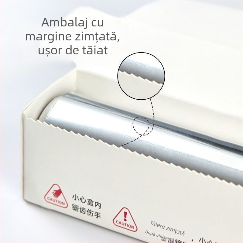 folie de aluminiu groasă pentru grătar și coacere, compatibilă cu cuptorul și air fryer.