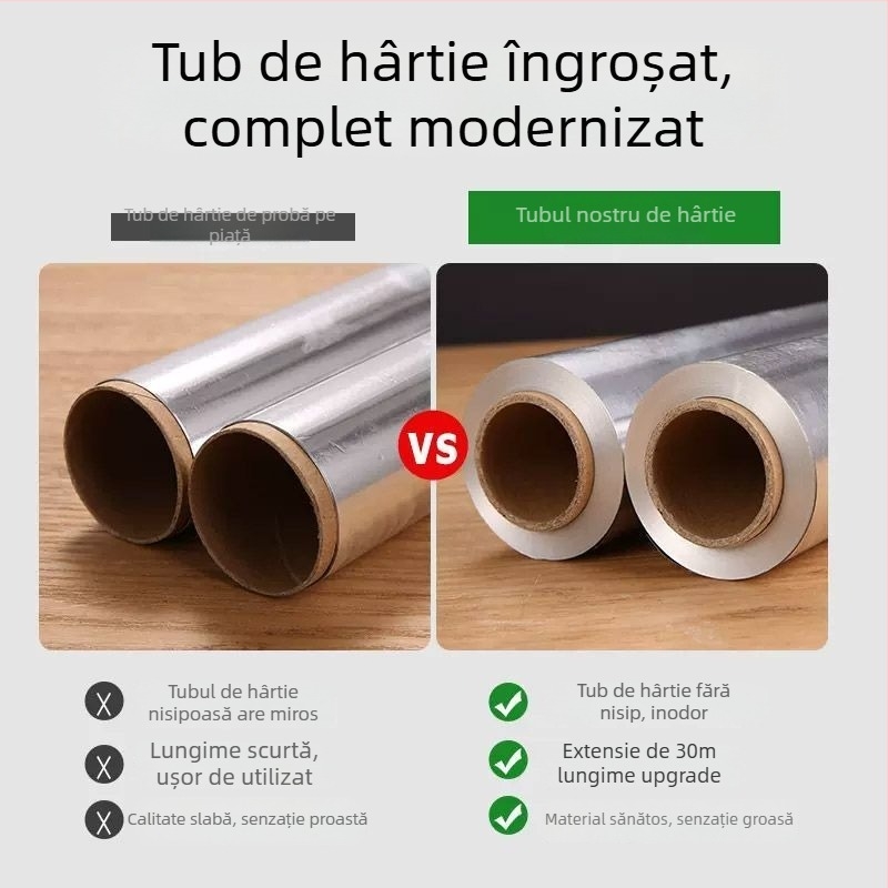 folie de aluminiu groasă pentru grătar și coacere, compatibilă cu cuptorul și air fryer.