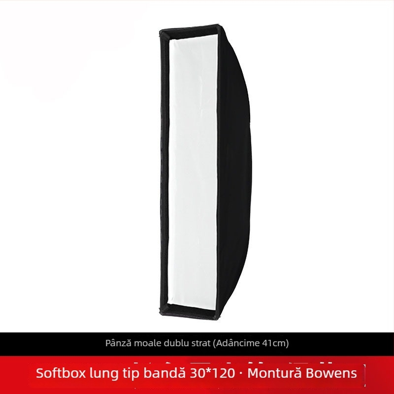 Minrui softbox metalic, 30×120 cm, pentru iluminat de studio și video