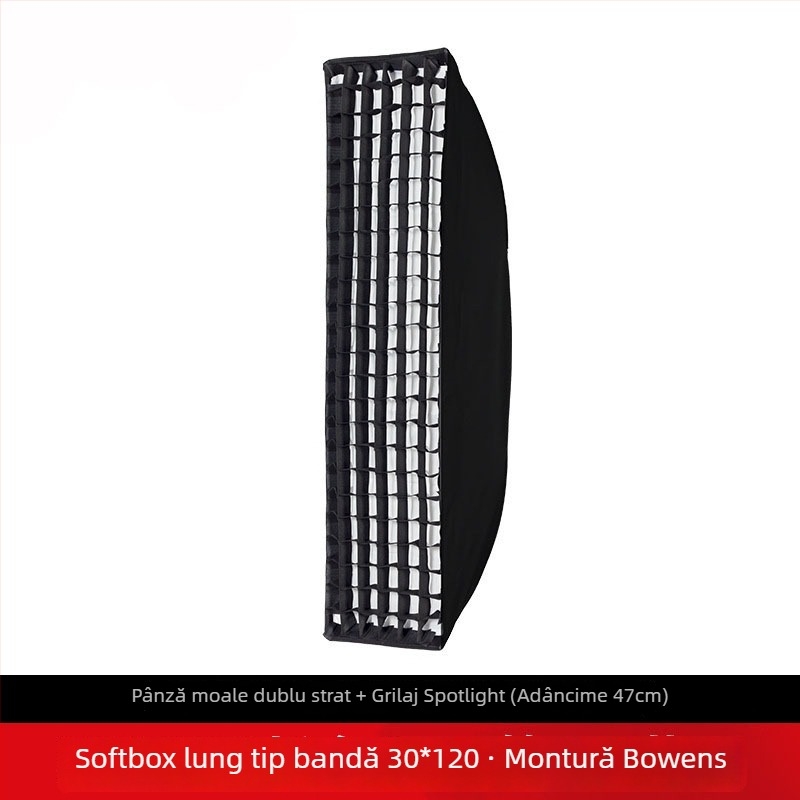 Minrui softbox metalic, 30×120 cm, pentru iluminat de studio și video