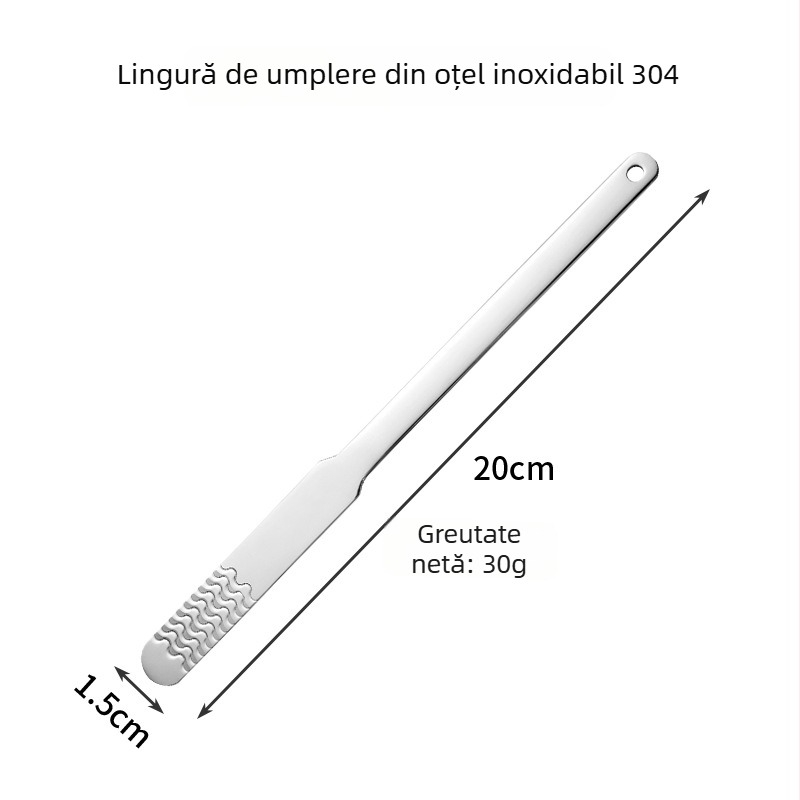 Hongjunda 304 oțel inoxidabil – Mașină pentru găluște/pelmeni, cu lingură de umplere și lingură pentru întins pâine