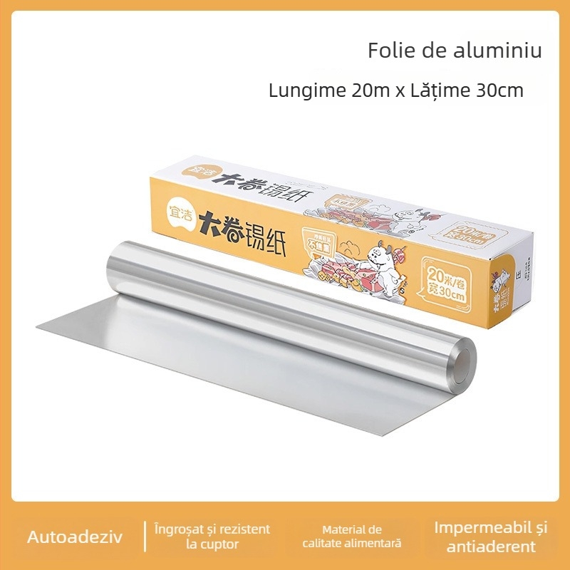 Set pentru cuptor și folie de aluminiu pentru uz casnic: foi de folie de aluminiu, hârtie de copt, hârtie siliconată, hârtie absorbentă pentru ulei pentru grătar, tavă de copt, hârtie pentru carne - 9018