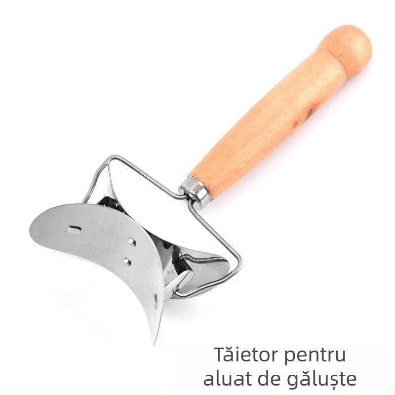 Kit pentru colțunași: matriță din oțel inoxidabil, formă manuală și roller pentru aluat
