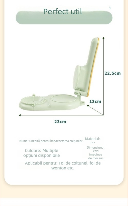 Presă pentru foi de găluște, stil minimalist modern, unealtă multifuncțională pentru întinderea și umplerea foilor, formă pentru găluște, în stoc