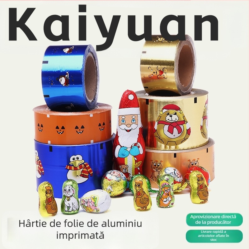 Hârtie de ambalaj din folie de aluminiu colorată, hârtie de sigilare pentru ciocolată personalizată, folie izolatoare termică, folie de aluminiu alimentară mai groasă