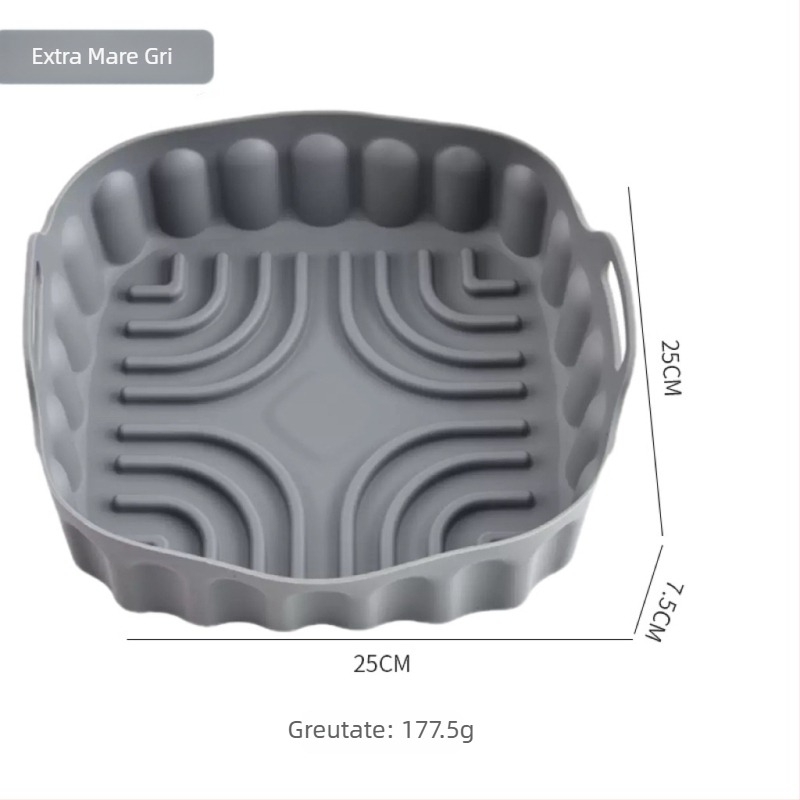 Tavă din silicon pentru air fryer, tavă pentru cuptor și cuptor cu microunde — rezistentă la temperaturi înalte, reutilizabilă, formă de prăjituri