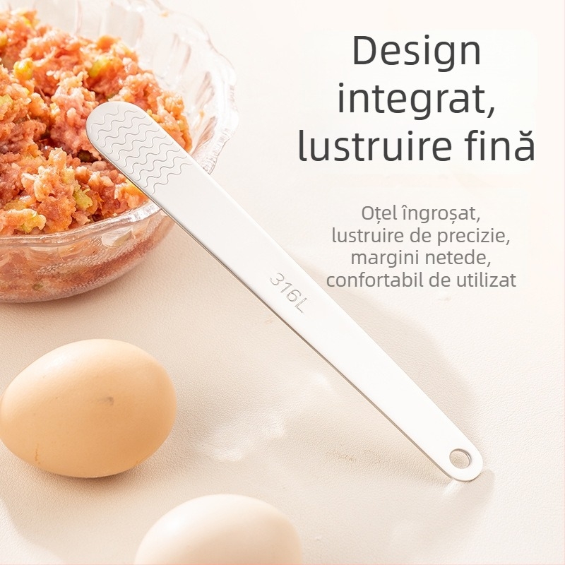 Lingură din oțel inoxidabil 316L pentru găluște, cu orificiu de agățare, instrument de umplere și modelare, design minimalist modern