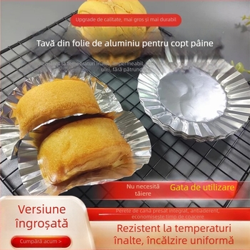 Inel circular din folie de aluminiu pentru coacere pâine, chifle, chec și gustări; rezistente la temperaturi înalte
