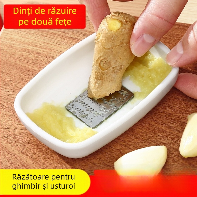 Set de două piese de râșnițe manuale portabile pentru usturoi și ghimbir – pastă de usturoi, pastă de ghimbir și suc de ghimbir