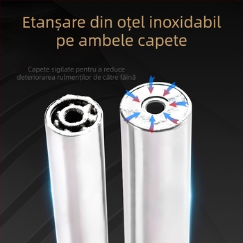 Diri rulou din oțel inoxidabil, cu axă dublă – rolă integrată pentru aluat, pentru uz casnic
