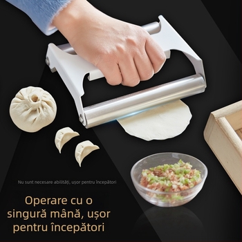 Diri rulou din oțel inoxidabil, cu axă dublă – rolă integrată pentru aluat, pentru uz casnic