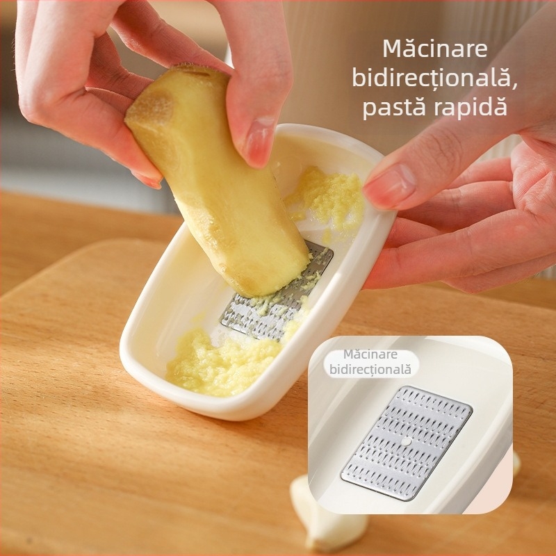 FaSoLa râșniță pentru ghimbir și usturoi, unealtă de bucătărie multifuncțională din ABS, 9.8 x 6.8 x 2 cm