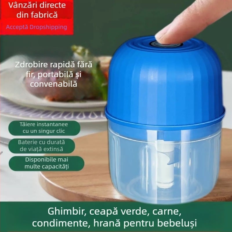 Presă manuală de usturoi, râșniță multifuncțională pentru usturoi și ghimbir, mărunțitor de carne, tocător mini pentru bucătărie