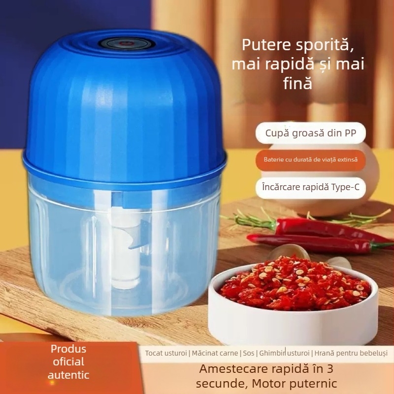 Presă manuală de usturoi, râșniță multifuncțională pentru usturoi și ghimbir, mărunțitor de carne, tocător mini pentru bucătărie