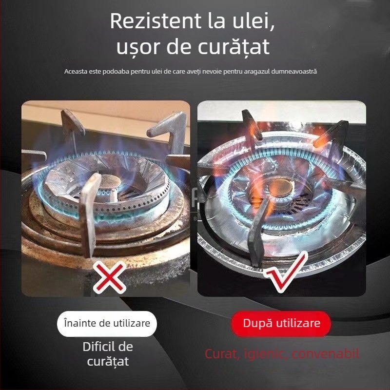Covor antiulei pentru aragaz, folie de aluminiu rezistentă la temperaturi înalte, protecție pentru plită