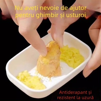 Râșniță manuală pentru usturoi și ghimbir, cu recipient încorporat – ustensilă de bucătărie multifuncțională pentru pastă de usturoi, suc de ghimbir și piure de yam