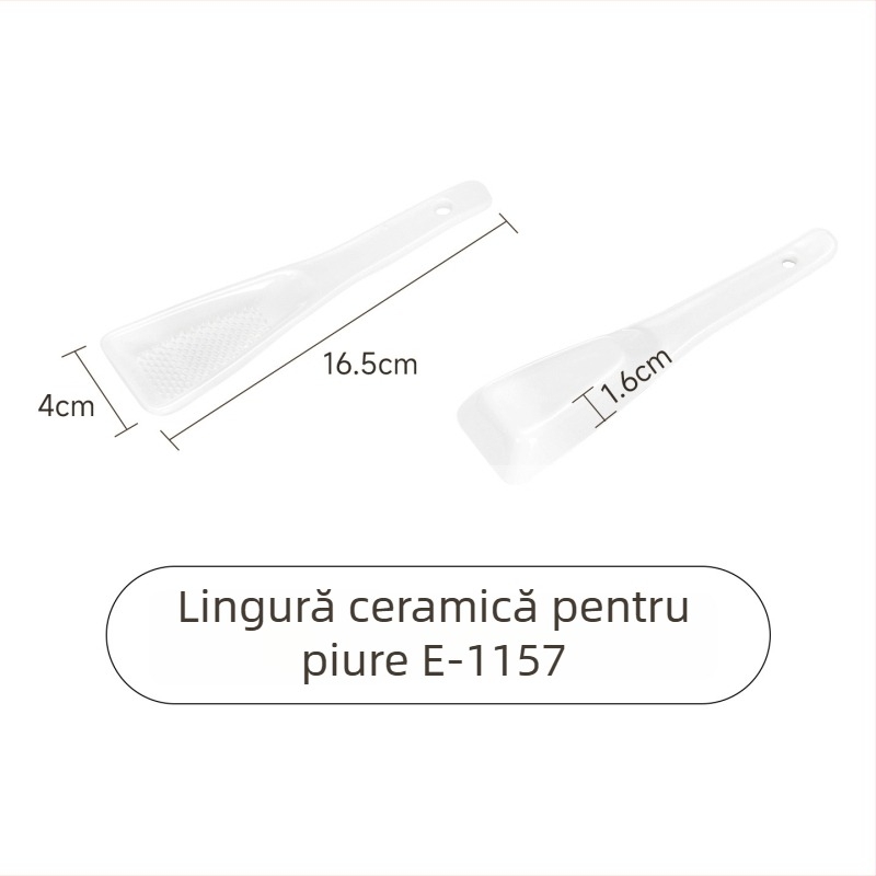 Râșniță ceramică pentru ghimbir și usturoi, zdrobitor manual pentru pastă, unealtă cu lingură