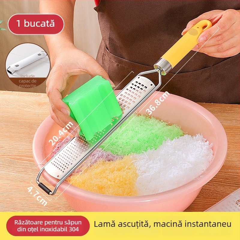 Răzuitor de săpun din oțel inoxidabil pentru săpun făcut acasă și pulbere de coajă de lămâie