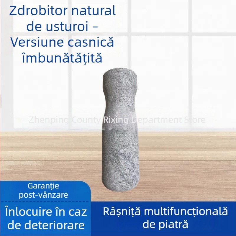 Mojar din piatră pentru usturoi – manual, stil tradițional, uz casnic