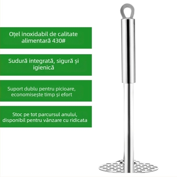 Zdrobitor manual din oțel inoxidabil pentru cartofi și dovleac — ustensilă de bucătărie