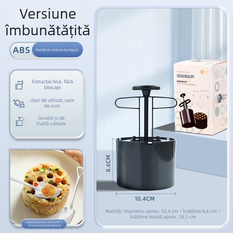 Formă decorativă din cărbune cu model fagure pentru ouă prăjite cu orez