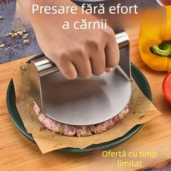 Presă manuală din oțel inoxidabil pentru piure de cartofi, pastă de usturoi, pastă de carne, foi de dumplings, prăjituri din orez lipicios și pastă de creveți, pentru preparate pe plită de fier.