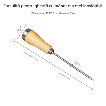 Instrument de gheață cu mâner din lemn, pentru modelarea bilelor de gheață – ustensilă de bar