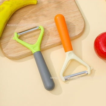 Cuțit de curățat legume și fructe din oțel inoxidabil, două culori, pentru cartofi, 14 cm lungime