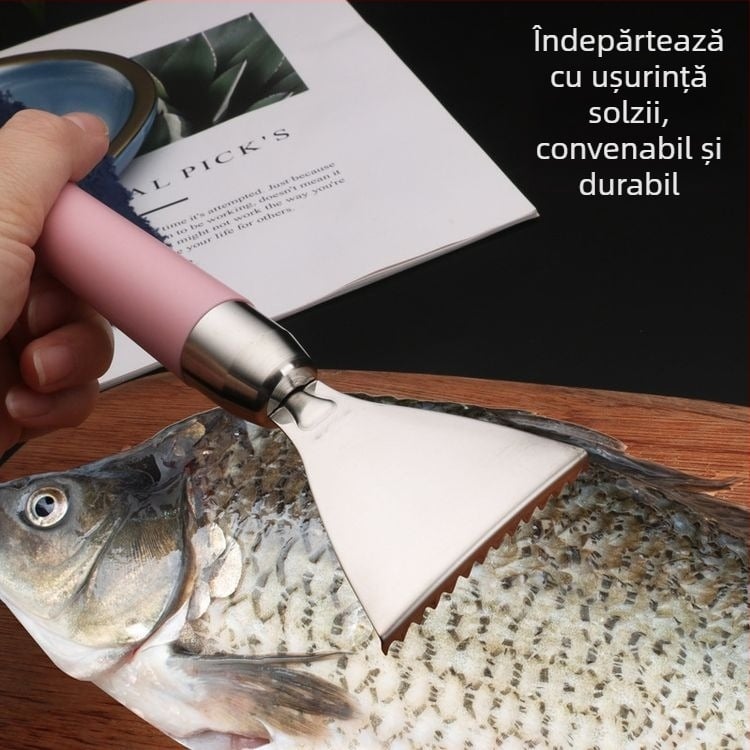 Răzuitor pentru solzi de pește din oțel inoxidabil, instrument manual pentru curățarea peștilor, bucătărie