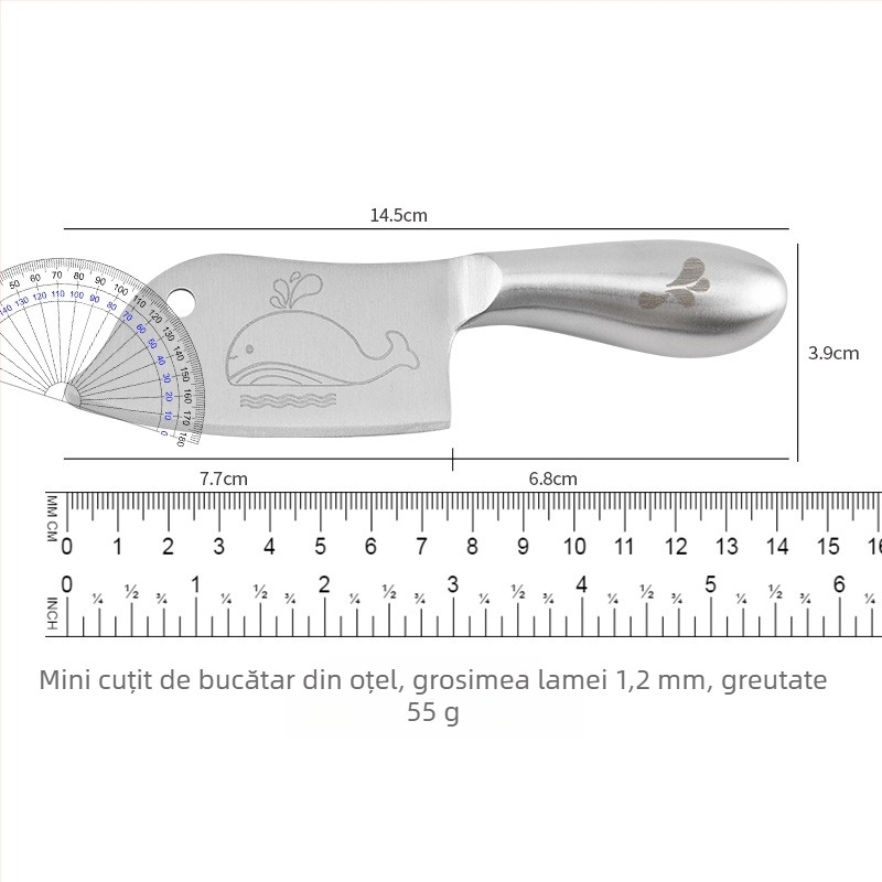 Cuțit de bucătărie mini, din oțel integral – cuțit pentru fructe și salate, pentru uz casnic