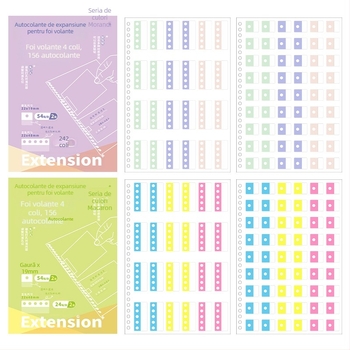 Note adezive detașabile cu foi extensibile, design elegant, etichete de index cu adeziv pentru studiu și pregătire pentru examene