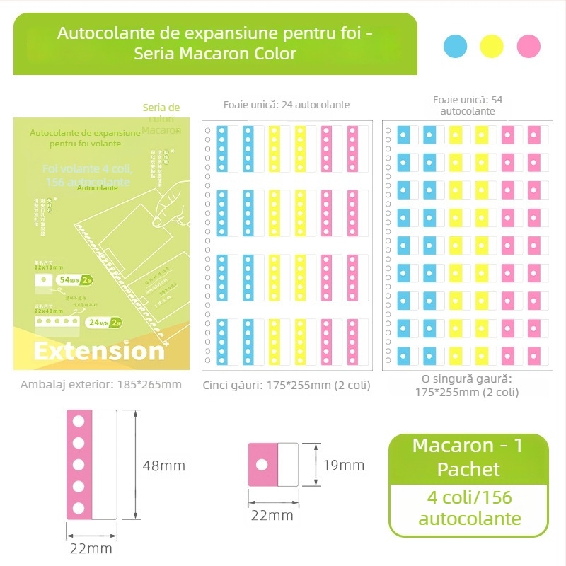 Note adezive detașabile cu foi extensibile, design elegant, etichete de index cu adeziv pentru studiu și pregătire pentru examene