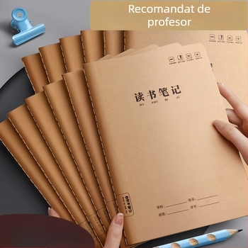 Caiet de lectură pentru limba chineză: colecție de cuvinte și expresii bune pentru elevii din învățământul primar, caiet pe hârtie kraft groasă, format B5