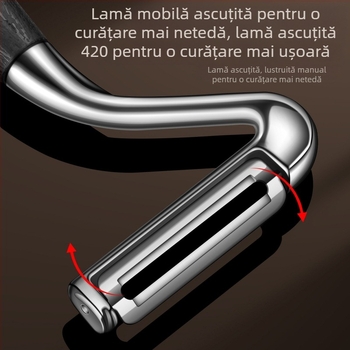 Model nou, decojitor de fructe și legume din oțel inoxidabil turnat, în formă de 7, îngroșat și durificat, multifuncțional pentru bucătărie