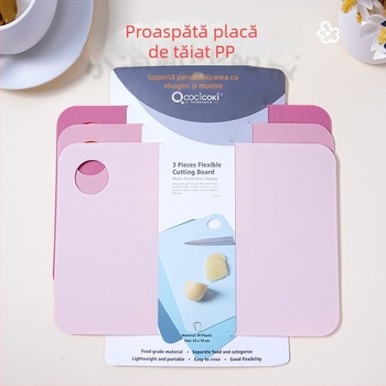 Placă de tăiat din plastic PP, antiderapantă și rezistentă la mucegai, pentru bucătărie, pentru fructe și legume, cu design compartimentat, personalizabilă