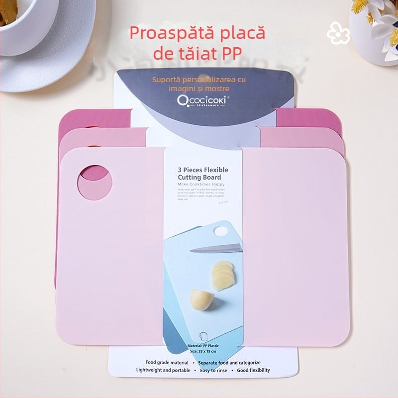 Placă de tăiat din plastic PP, antiderapantă și rezistentă la mucegai, pentru bucătărie, pentru fructe și legume, cu design compartimentat, personalizabilă
