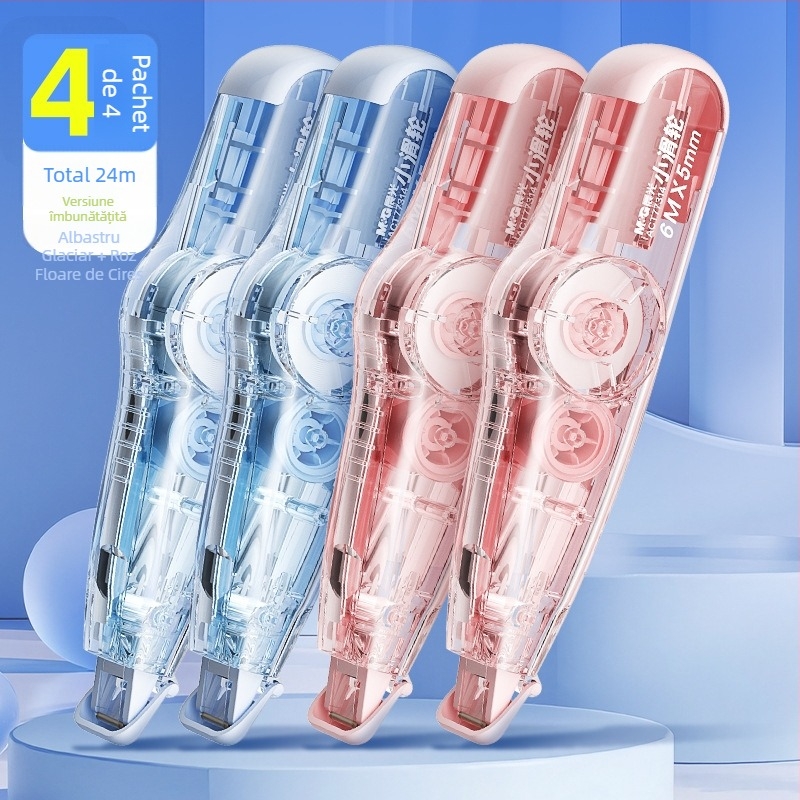 Morning Mg Light bandă corectoare cu role mici, 6 m lungime, cap de role din oțel, nucleu durabil înlocuibil, nucleu transparent pentru corectare